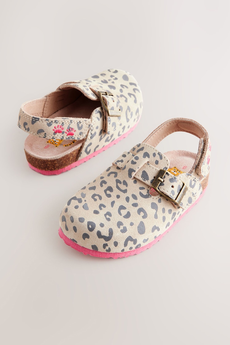 Animal Print Leather Clogs - Image 1 of 1