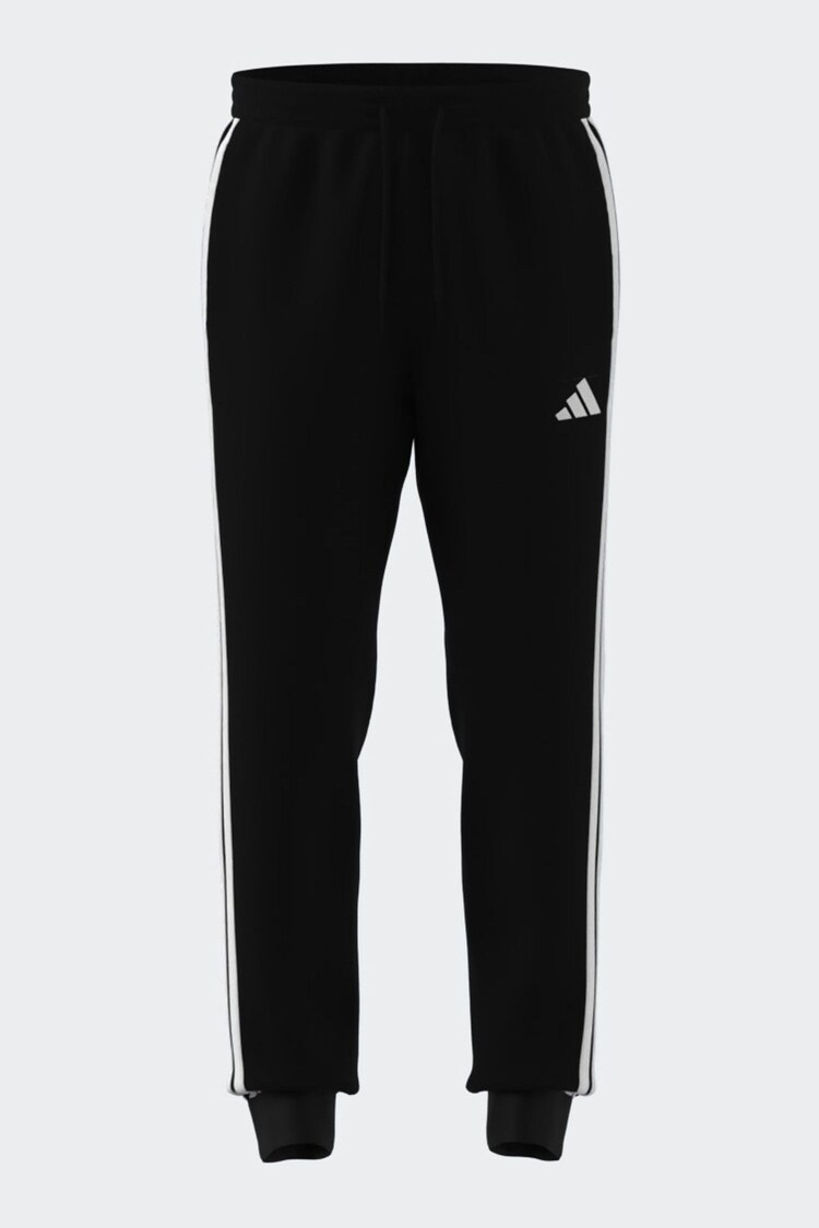 adidas Black Essentials 3-Stripes Fleece Joggers - Image 1 of 1