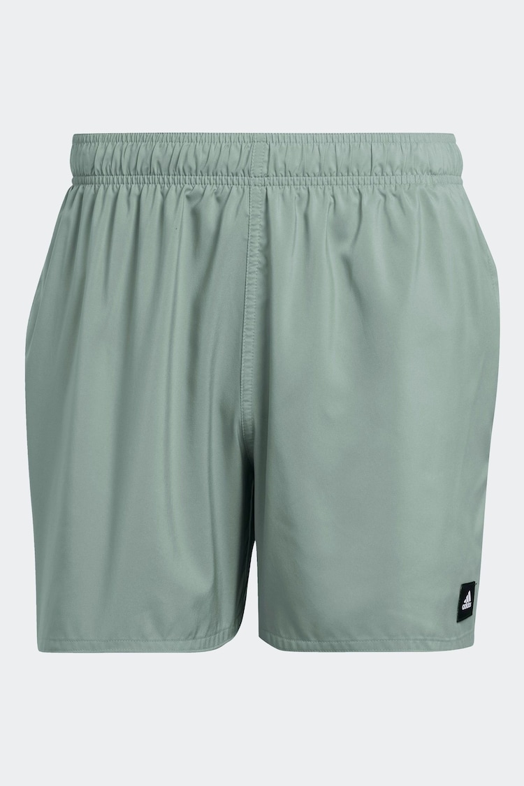 adidas Green Solid CLX Short Length Swim Shorts - Image 1 of 1