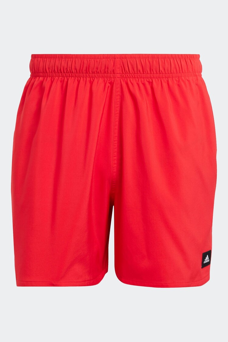 adidas Red Solid CLX Short Length Swim Shorts - Image 1 of 1