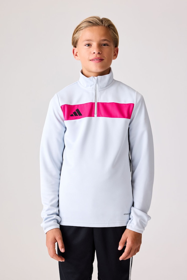 adidas Grey Tiro Essentials Quarter Zip Training Sweat Top - Image 1 of 1
