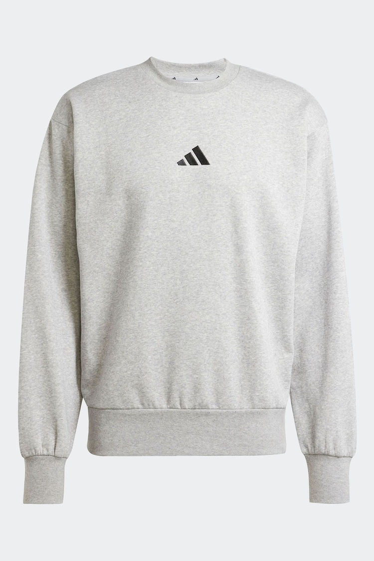 adidas Grey Essentials Feelcozy Fleece Sweatshirt - Image 1 of 1