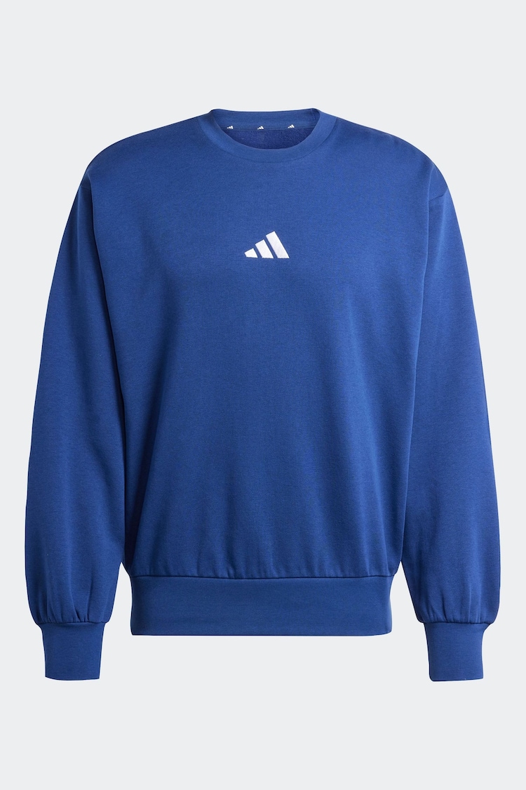 adidas Blue Essentials Feelcozy Fleece Sweatshirt - Image 1 of 1