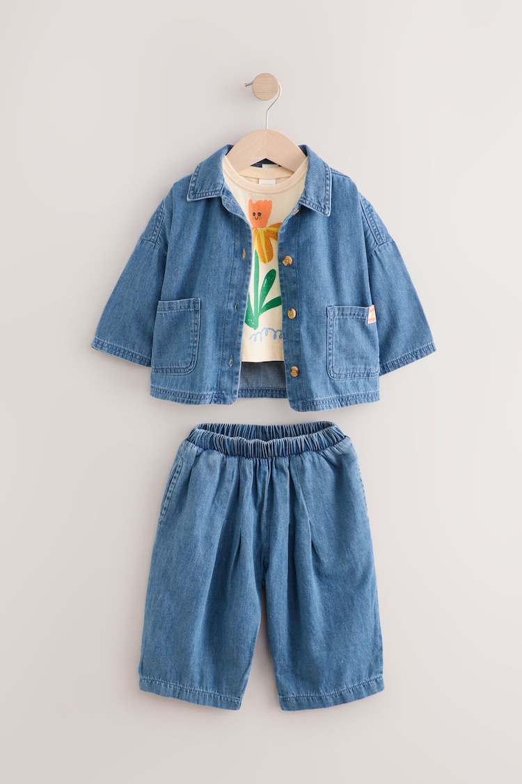 Denim 100% Cotton Jacket T-Shirt And Trousers Set (3mths-8yrs) - Image 1 of 1