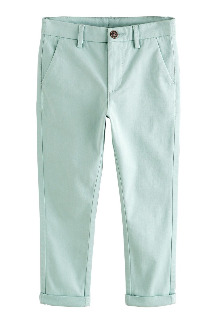 Green Skinny Fit Stretch Chino Trousers (3-17yrs) - Image 1 of 1