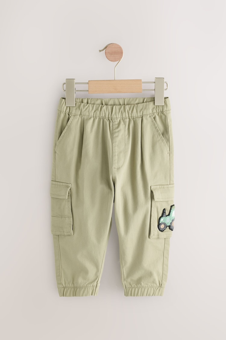 Sage Green Tractor Cargo Trousers (3mths-7yrs) - Image 1 of 1