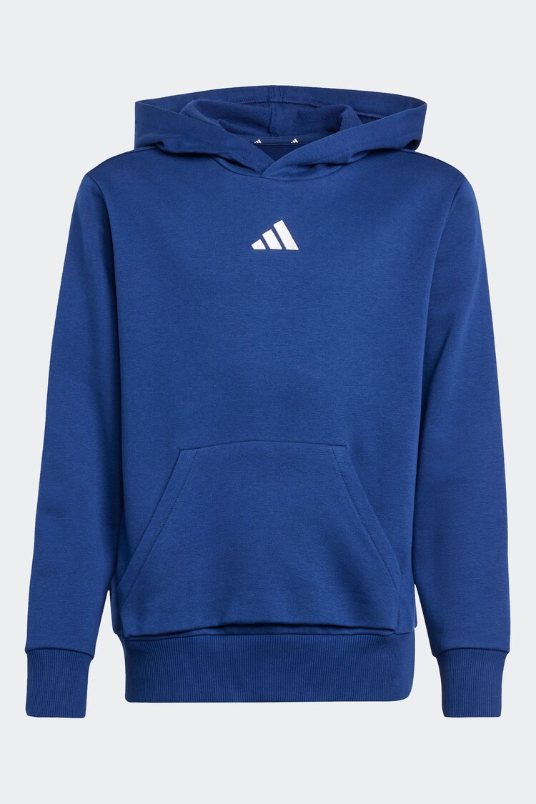 adidas Blue Small Logo Fleece Hoodie - Image 1 of 1
