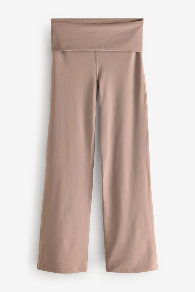 Nike Mink Brown One High Waisted Fold Over Flared Leggings - Image 1 of 1