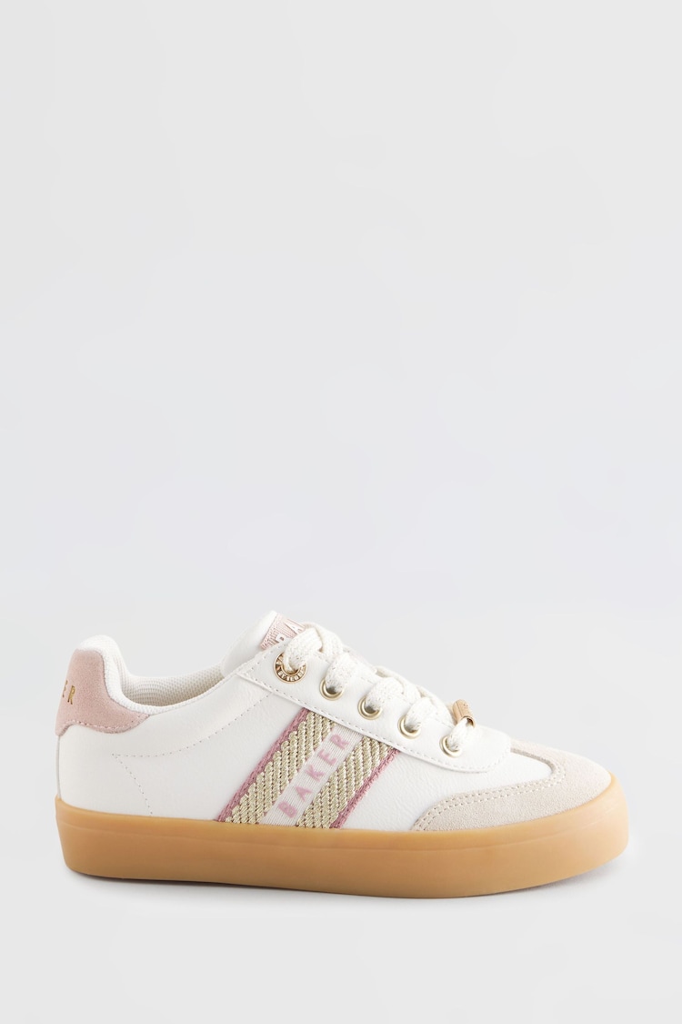 أبيض - حذاء رياضي للبنات بعنق منخفض ونعل مرن من Baker By Ted Baker - صورة 1 من 1
