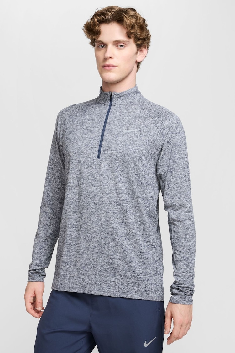 Nike Thunder Blue Dri-FIT Stride Half Zip Midlayer Running Top - Image 1 of 1