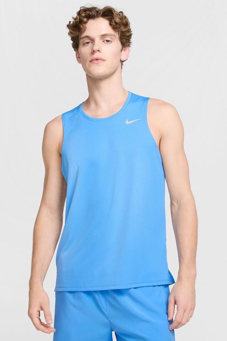 Nike University Blue Dri-FIT Miler Running Vest Top - Image 1 of 1