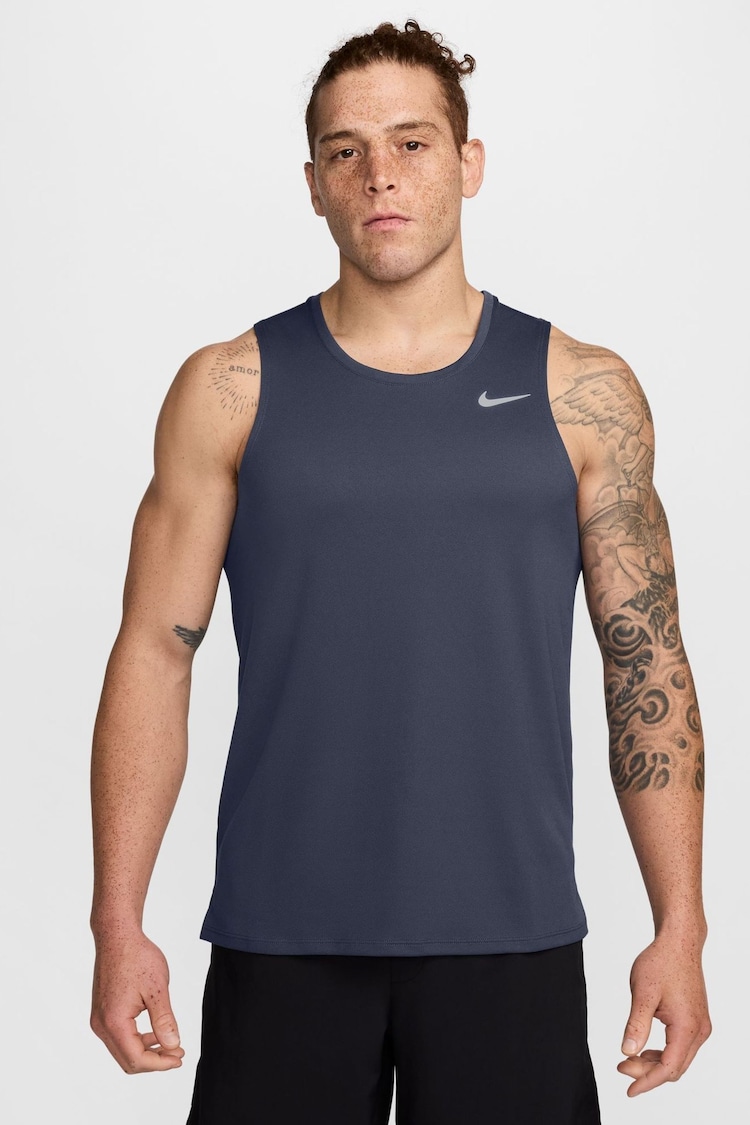 Nike Thunder Blue Dri-FIT Miler Running Vest Top - Image 1 of 1