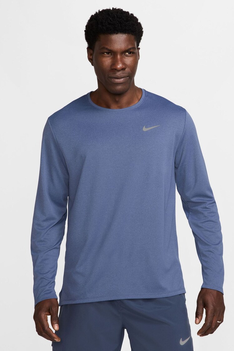 Nike Diffused Blue Dri-FIT Miler Long Sleeve Running Top - Image 1 of 1