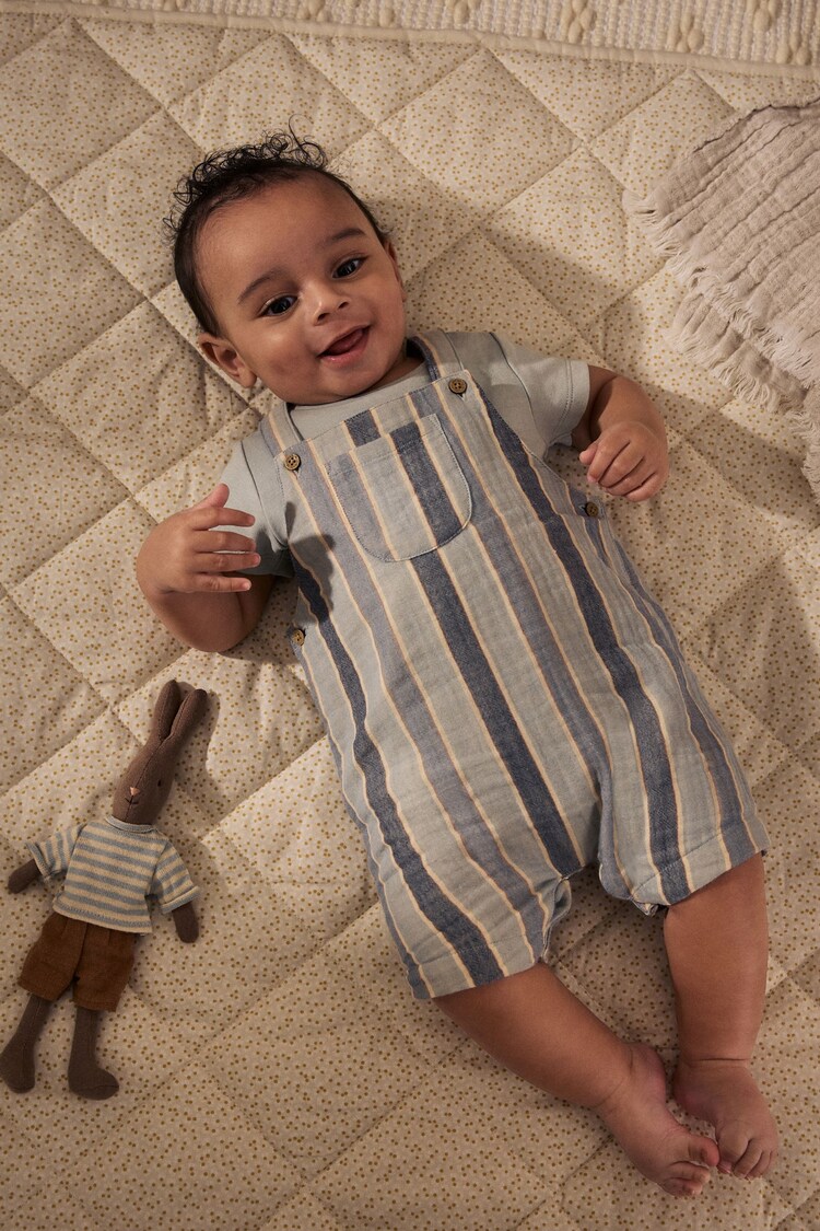 Minerals Stripe Baby Woven Dungaree and Bodysuit Set (0mths-2yrs) - Image 1 of 1