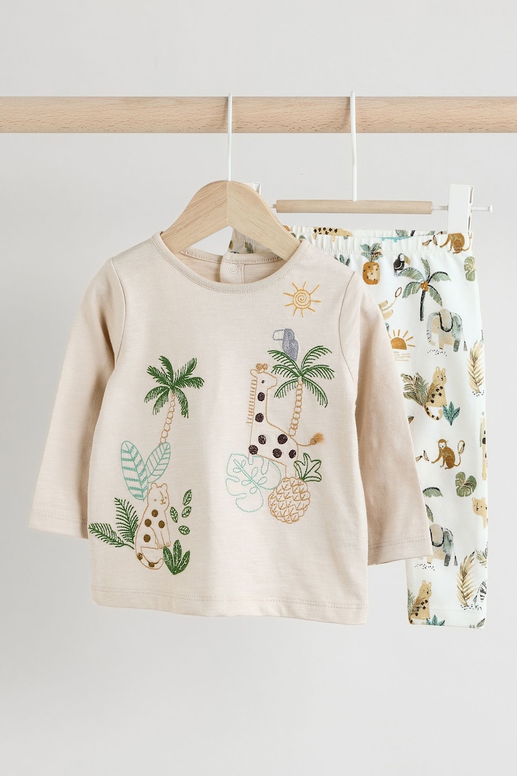 Neutral Safari Baby Top And Leggings Set - Image 1 of 1