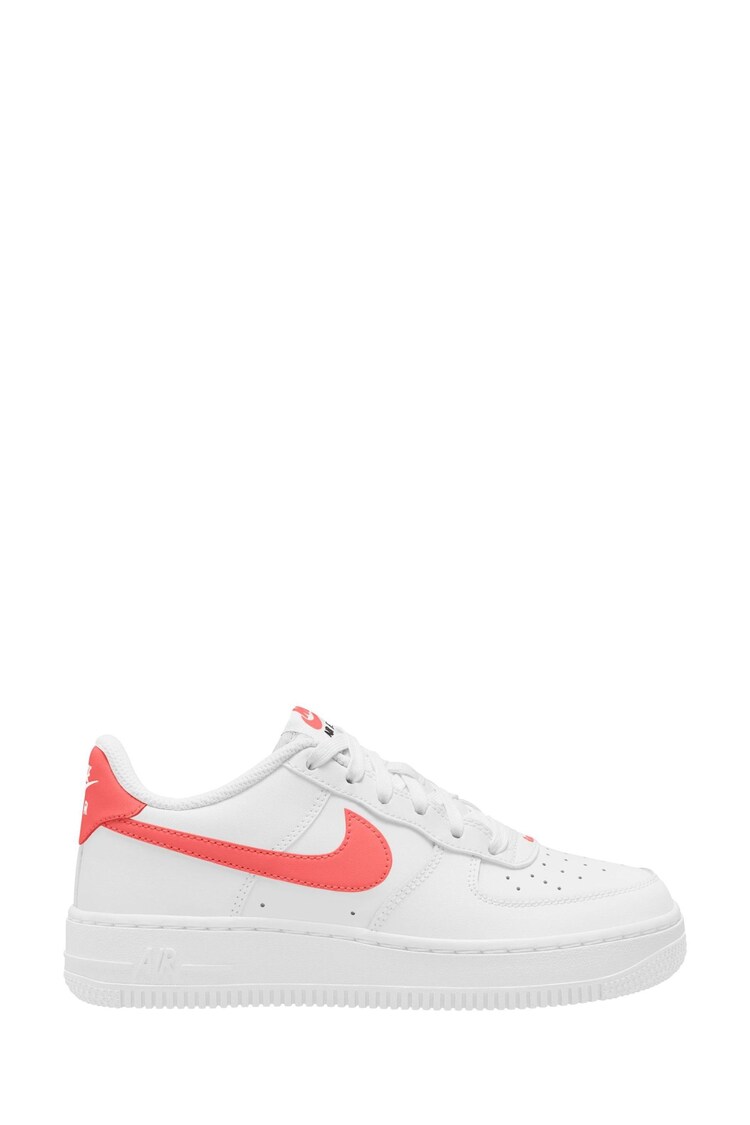 Nike White/Coral Air Force 1 Youth Trainers - Image 1 of 1