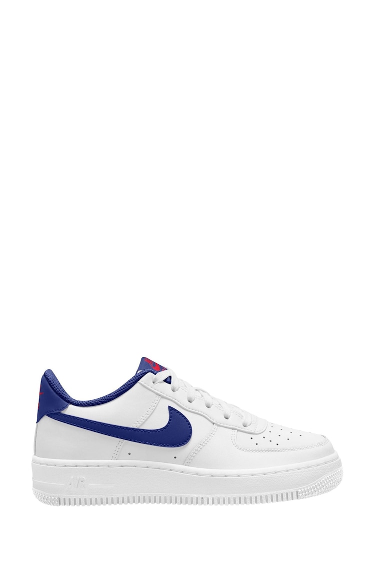 Nike White/Royal Blue Air Force 1 Youth Trainers - Image 1 of 1