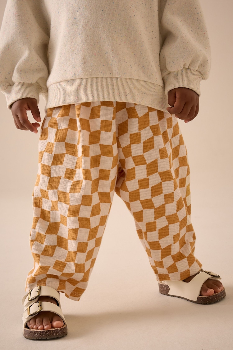 Yellow Checkerboard Textured Barrel Leg Trousers (3mths-7yrs) - Image 1 of 1