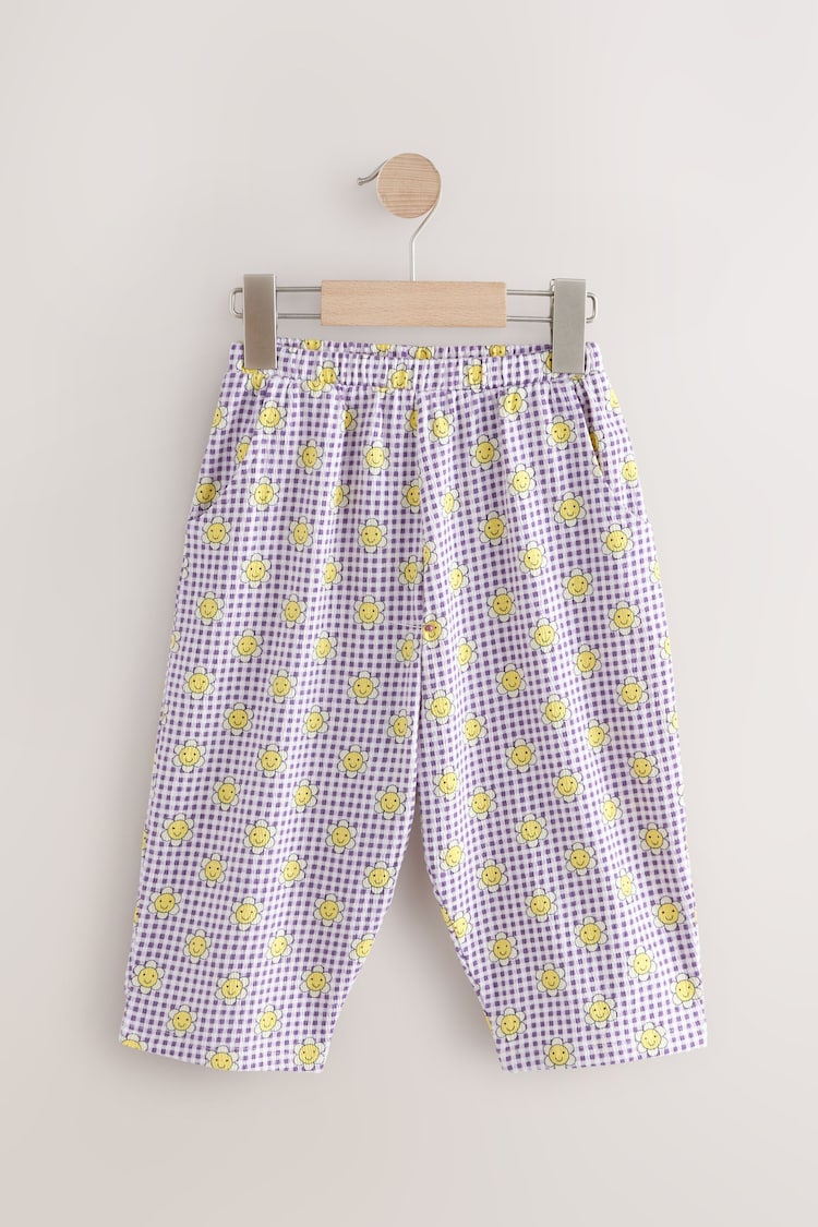 Purple Textured Barrel Leg Trousers (3mths-7yrs) - Image 1 of 1