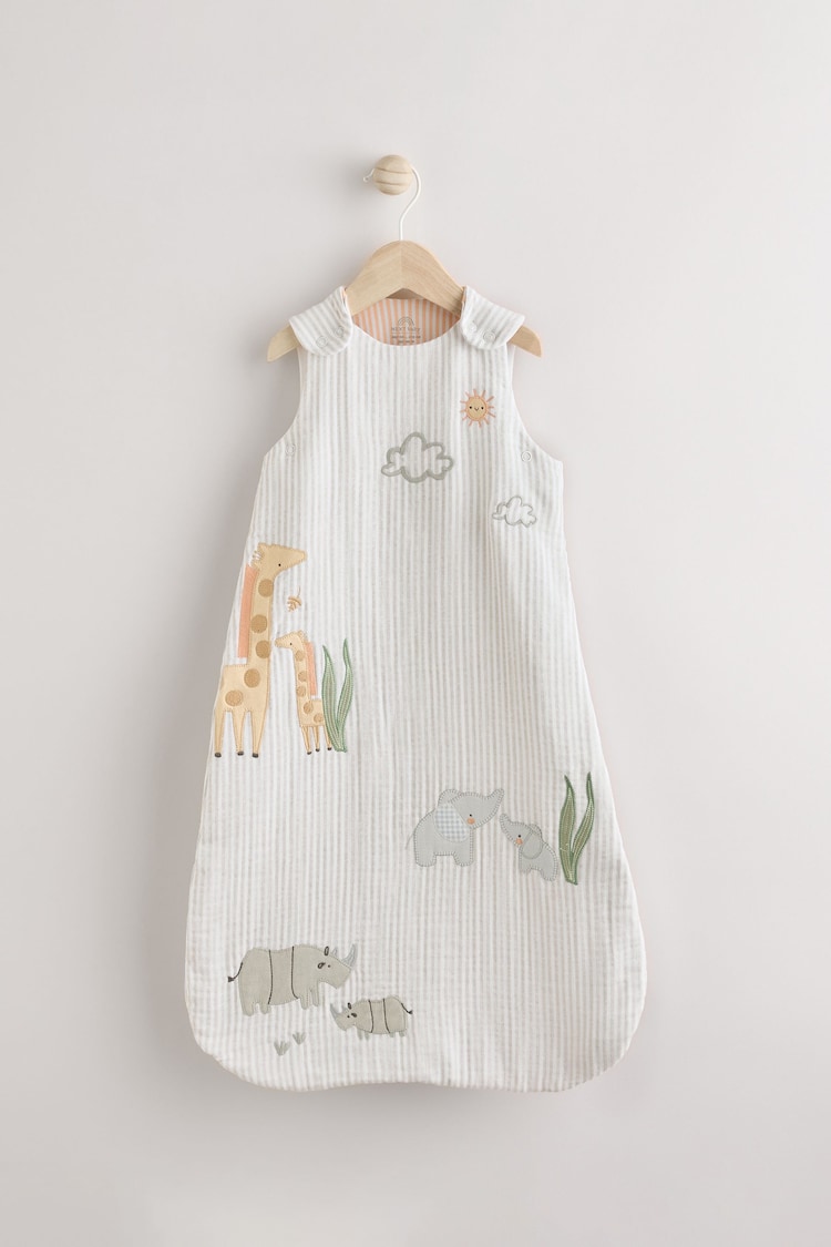 Stripe Jungle Muslin 1 Tog Baby 100% Cotton Sleep Bag - Image 1 of 1