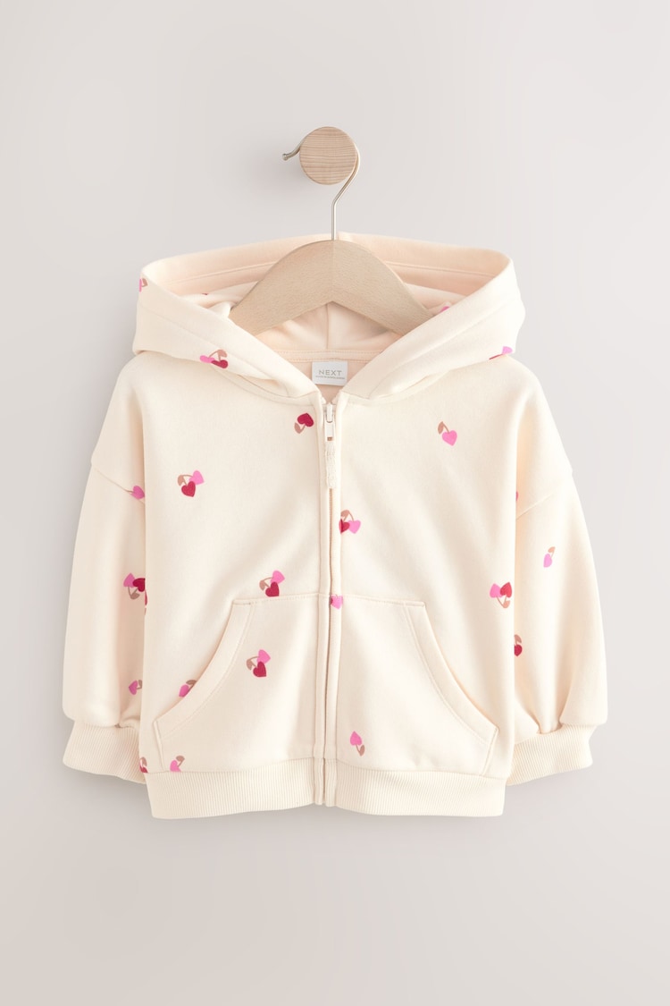 Cream Cherry Print Hoodie (3mths-7yrs) - Image 1 of 1