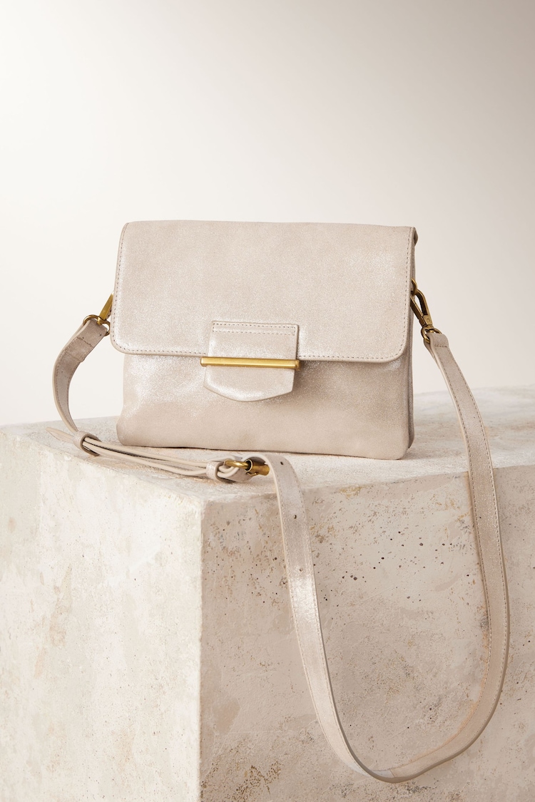 Gold Leather Cross-Body Bag - Image 1 of 1
