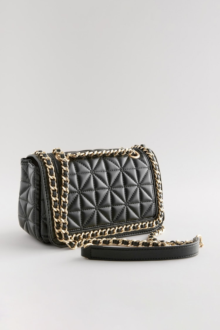 Black Quilted Chain Across-Body Bag - Image 1 of 1