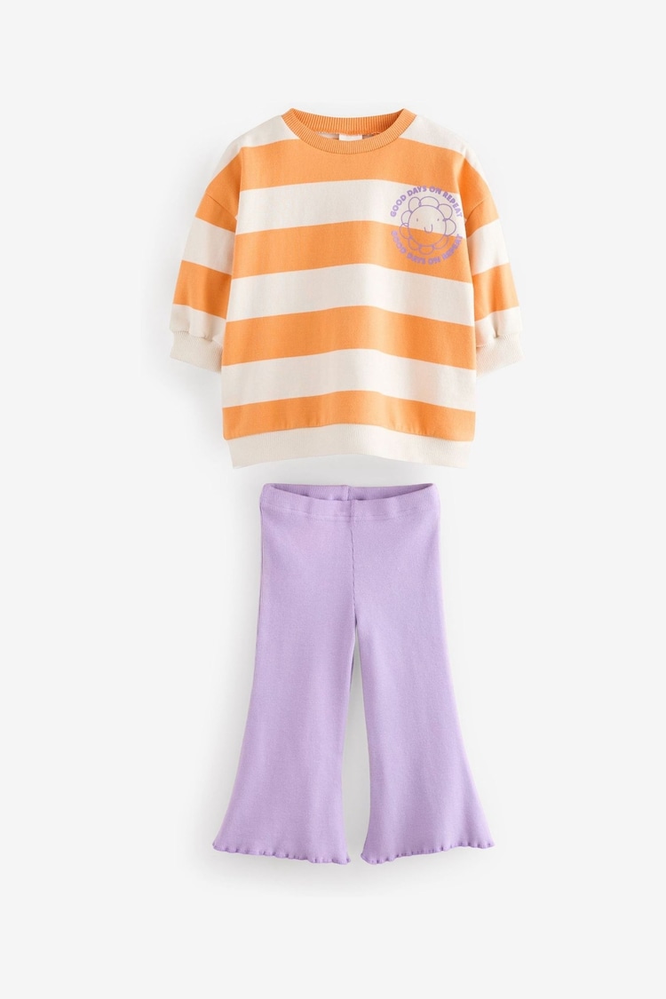 Oranžna - zgornji del trenirke; majica za treniranje in Flare pajkice Set (3mths-7yrs) - Slika 1 iz 1