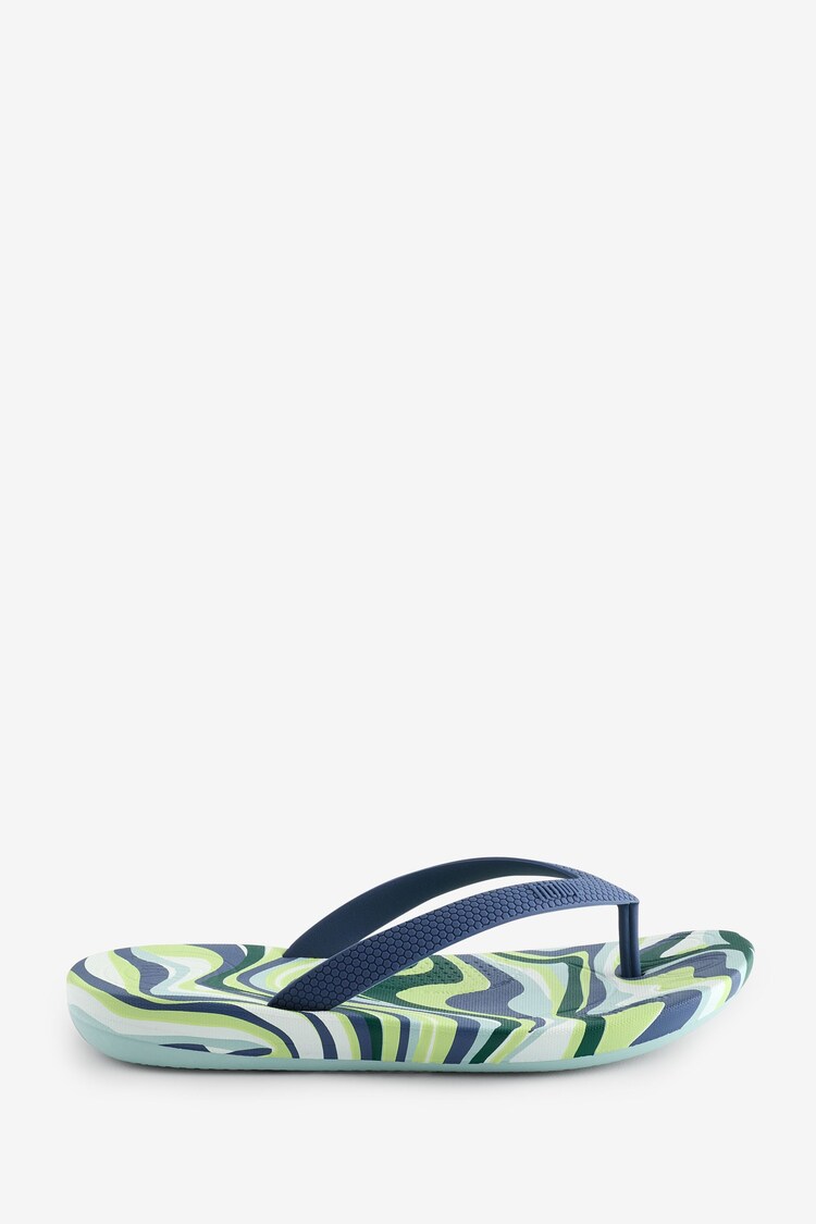FitFlop Kids Green Iqushion Junior Swirly Ergonomic Flip Flops red - Image 1 of 1