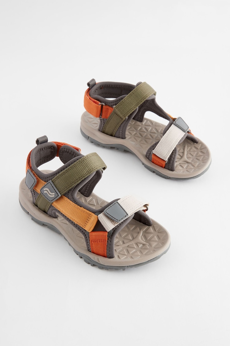Grey Khaki Touch Fastening Strap Trekker Sandals - Image 1 of 1 Grey Khaki Touch Fastening Strap Trekker Sandals - Image 1 of 1