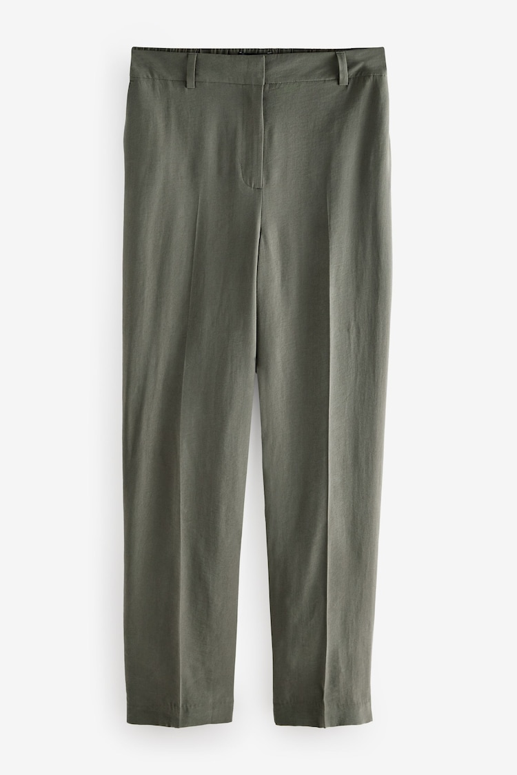 Green Elastic Back Straight Leg Modal Trousers - Image 1 of 1