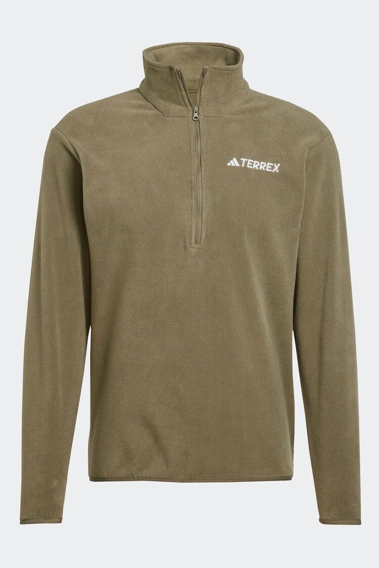 adidas Green Essentials 1/2 Zip Fleece Jacket - Image 1 of 1