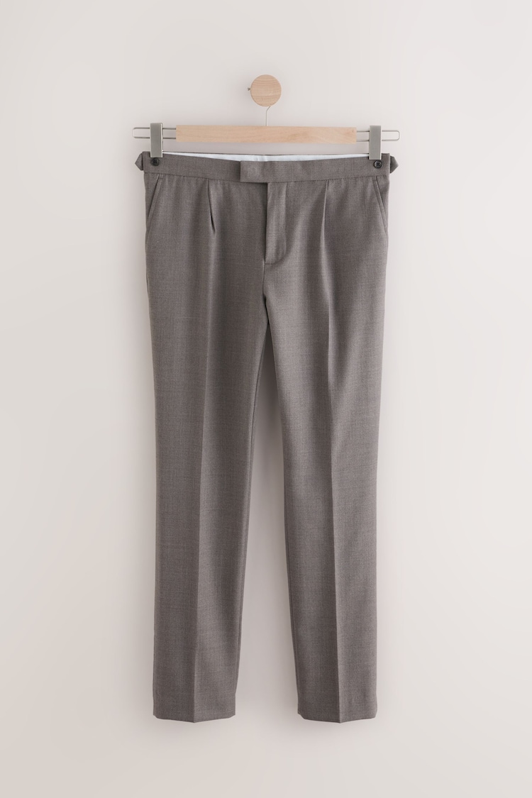 Taupe - Wool Rich Smart Textured Trousers With Side Adjusters - Image 1 of 1