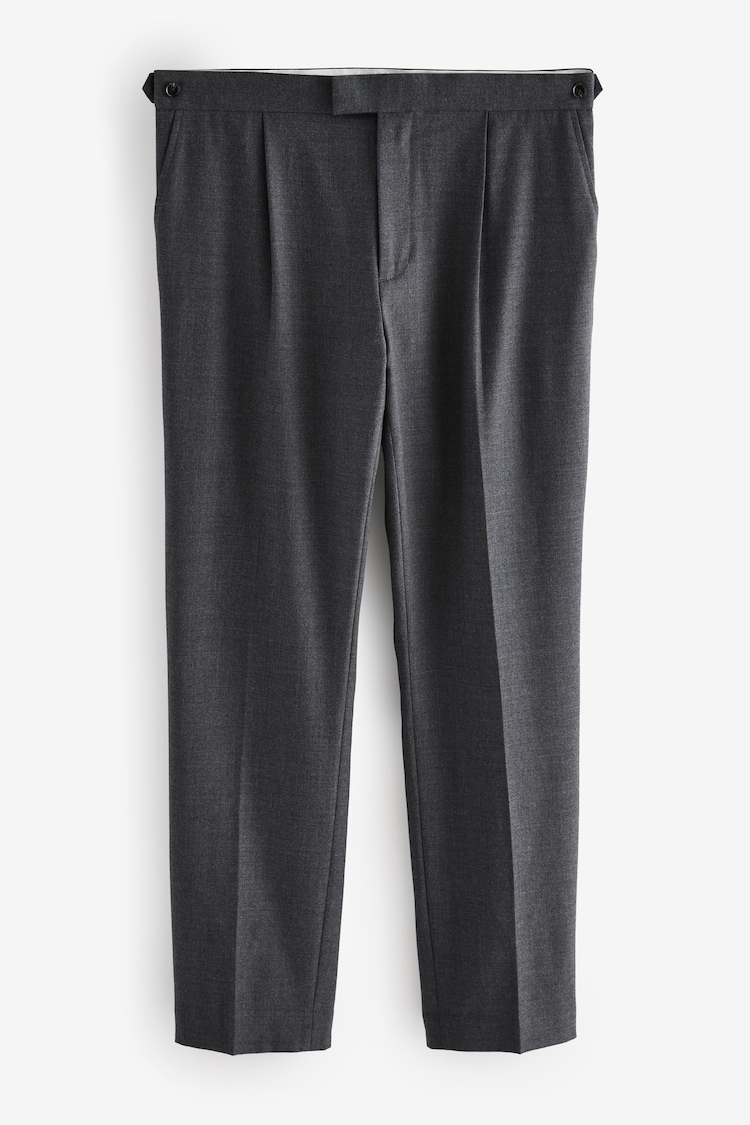 Anthrazitgrau - Wool Rich Smart Textured Trousers With Side Adjusters - Bild 1 von 1