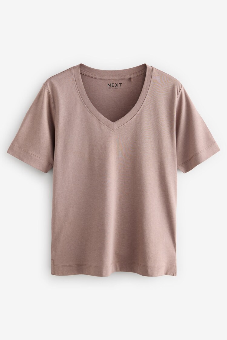 Neutral Cotton Modal Slouch V-Neck T-Shirt - Image 1 of 1