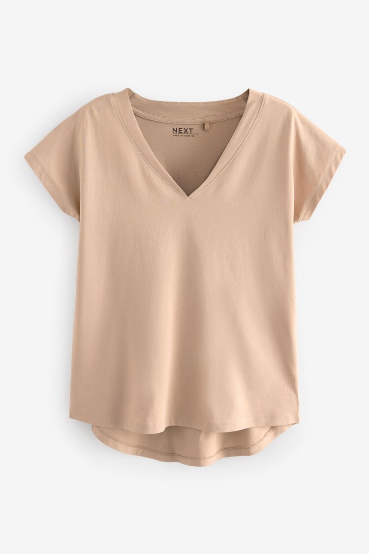 Neutral V-Neck Cap Sleeve T-Shirt - Image 1 of 1