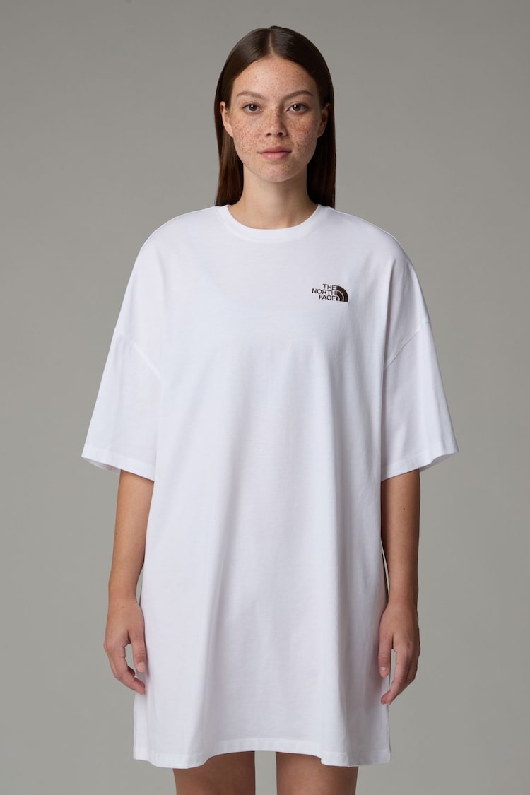 The North Face White The North Face Oversized Simple Dome 100% Cotton T-Shirt Dress - Image 1 of 1