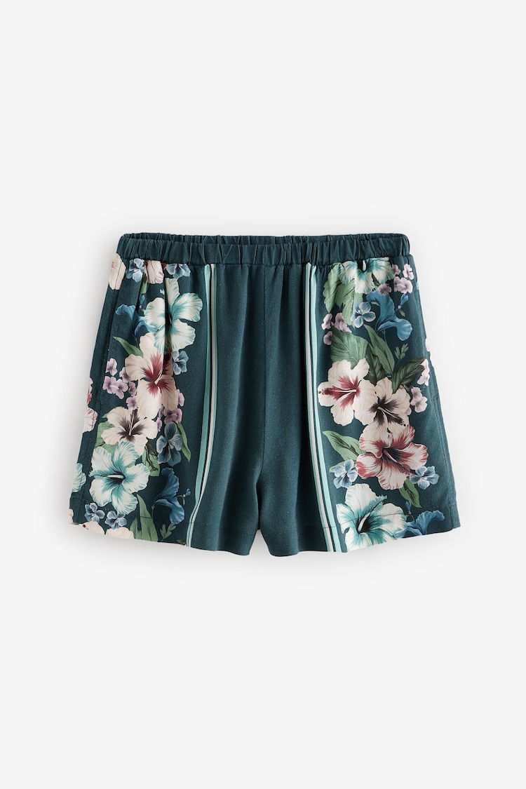 Verde y verde azulado - Pantalones cortos de niño con lino - Imagen 1 de 1