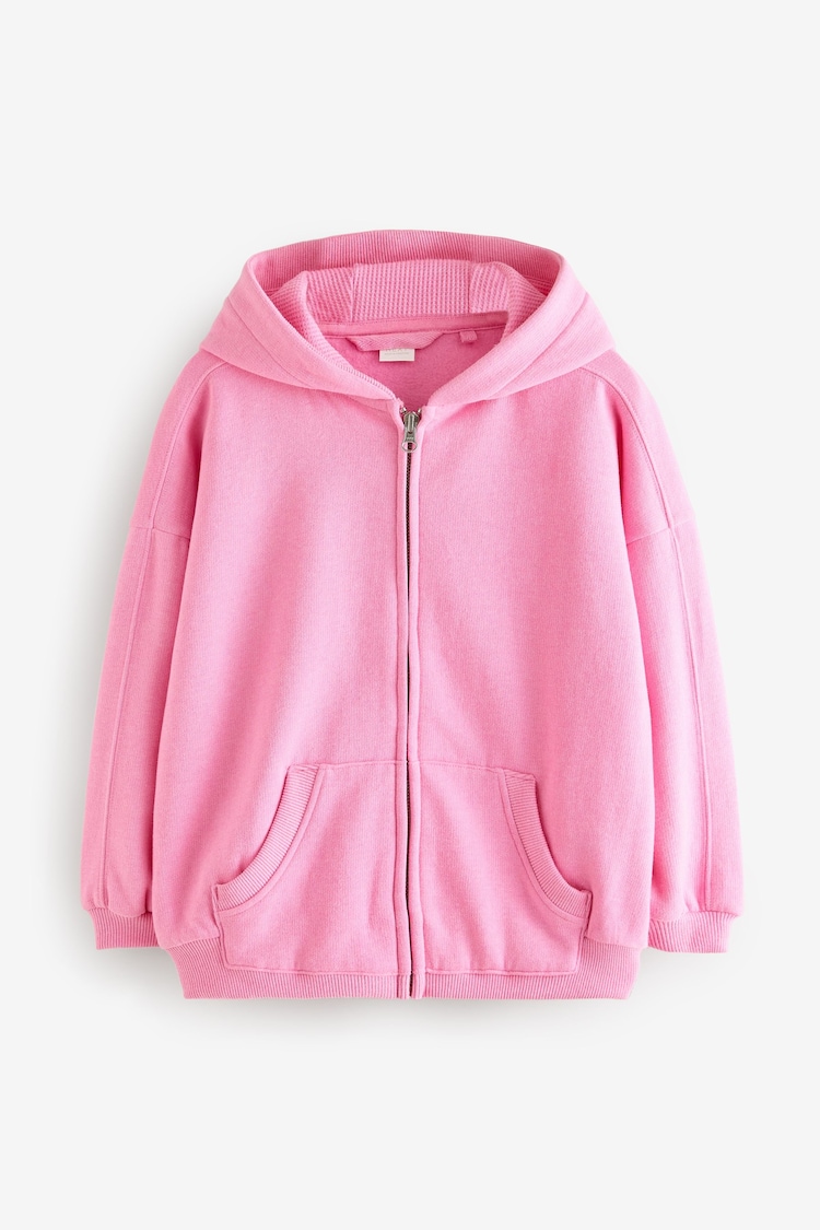 Blush Pink Zip Through Hoodie (3-16yrs) - Image 1 of 1