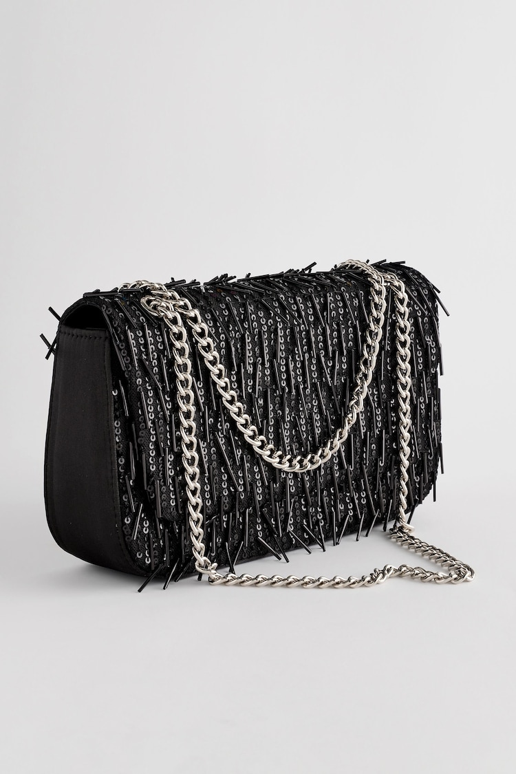 Black Beaded Shoulder Bag - Image 1 of 1