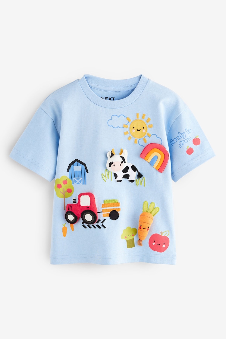 Blue Farm Short Sleeve 3D Padded Character T-Shirt (3mths-7yrs) - Image 1 of 1