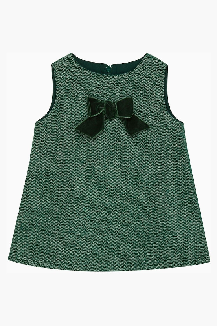 Trotters London Little Herringbone Georgina Bow Dress - Image 1 of 1