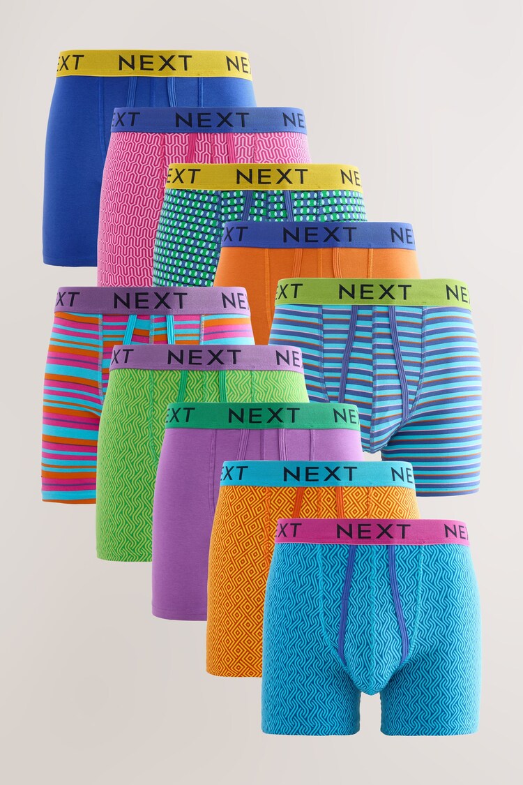 Bright Spot Stripe 10 pack A-Front Boxers - Image 1 of 1