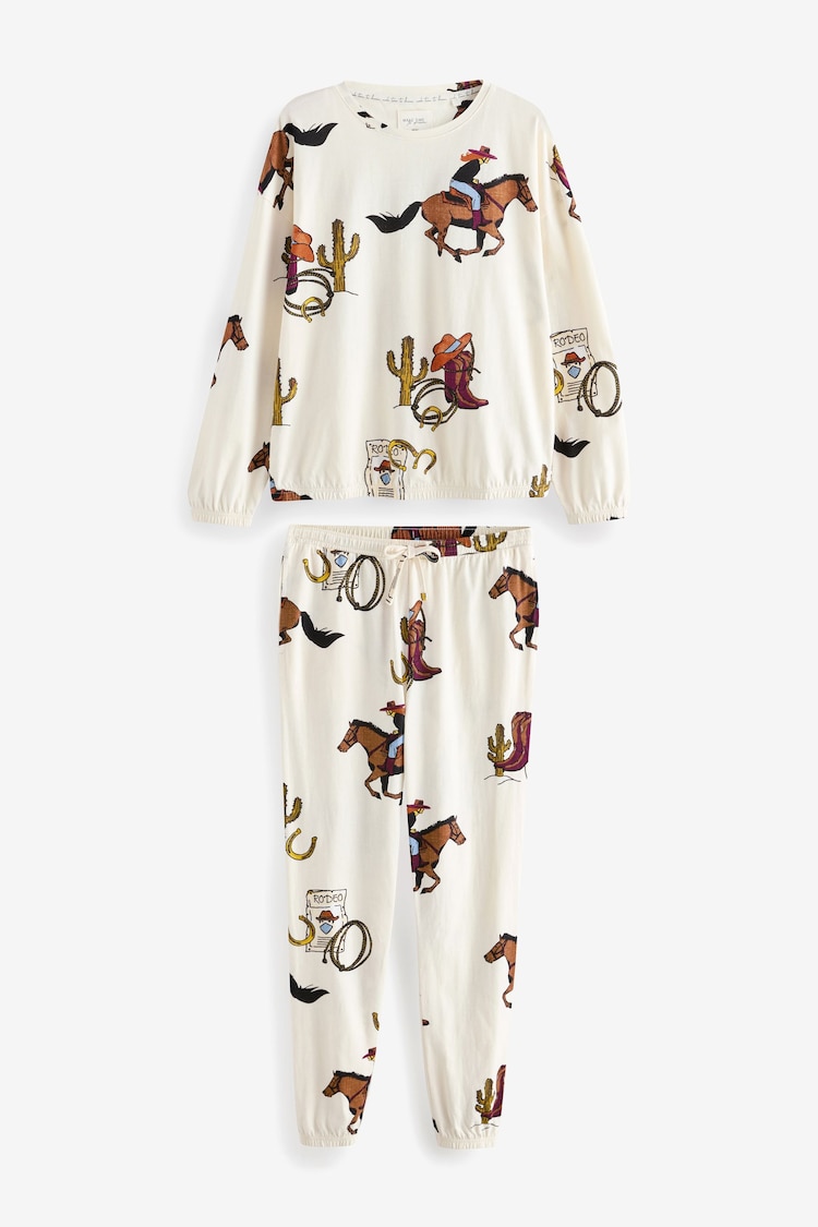 Ecru Cowboy 100% Cotton Long Sleeve Pyjamas - Image 1 of 1