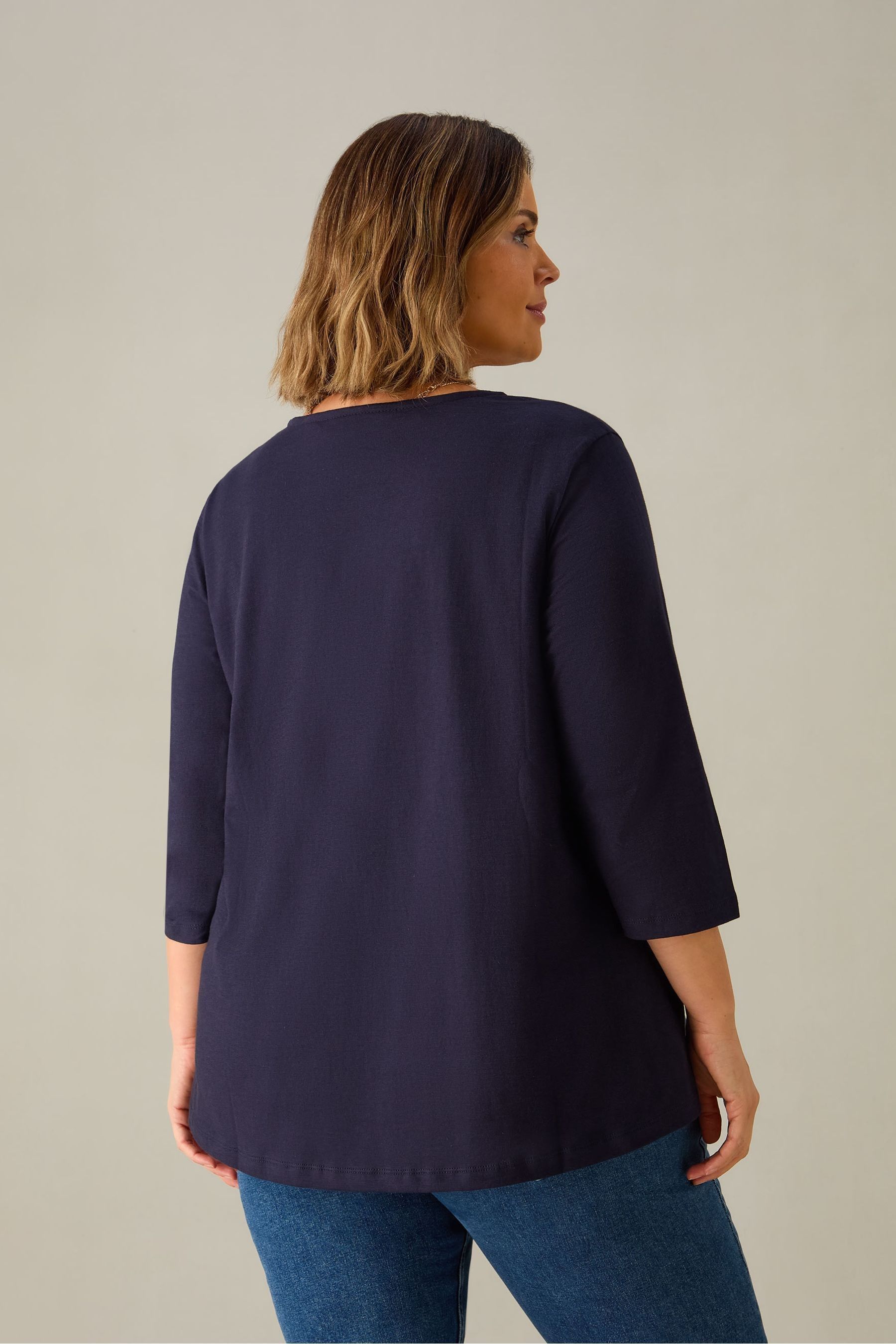 Live Unlimited Curve Cotton Slub Swing Tunic Top