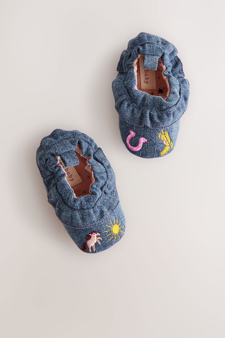 Denim Western Baby Slip On Shoes (0-24mths) - Image 1 of 1