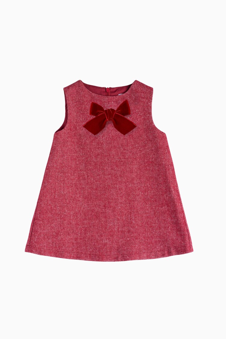 Rood - Trotters London Little Herringbone Georgina Bow Dress - Image 1 of 1