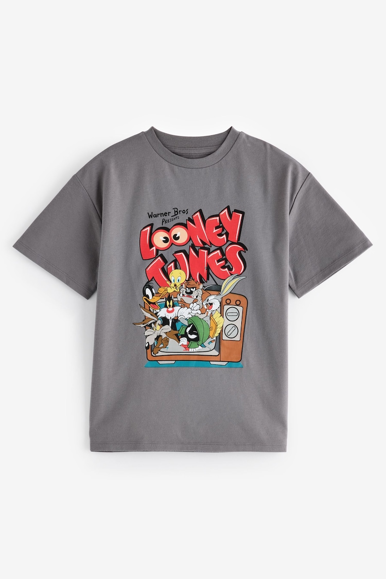Grey Oversized Looney Tunes Graphic 100% Cotton T-Shirt (3-16yrs) - Image 1 of 1