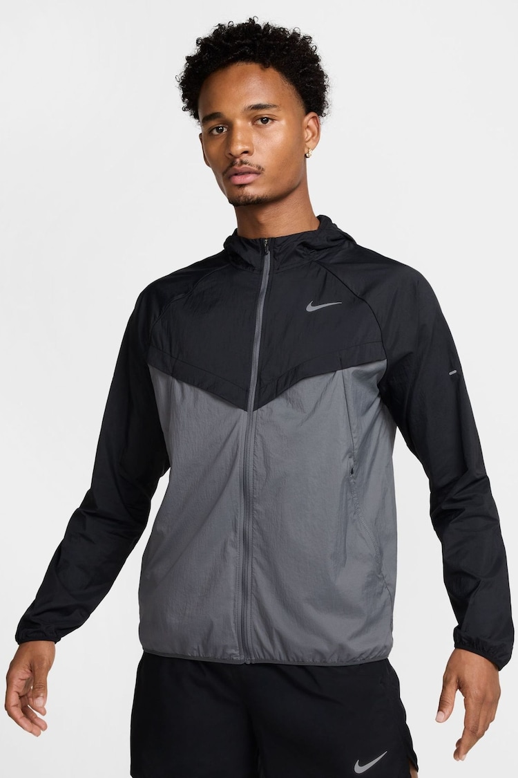 Nike Black/Grey Dri-FIT Stride Woven Running Jacket - Image 1 of 1