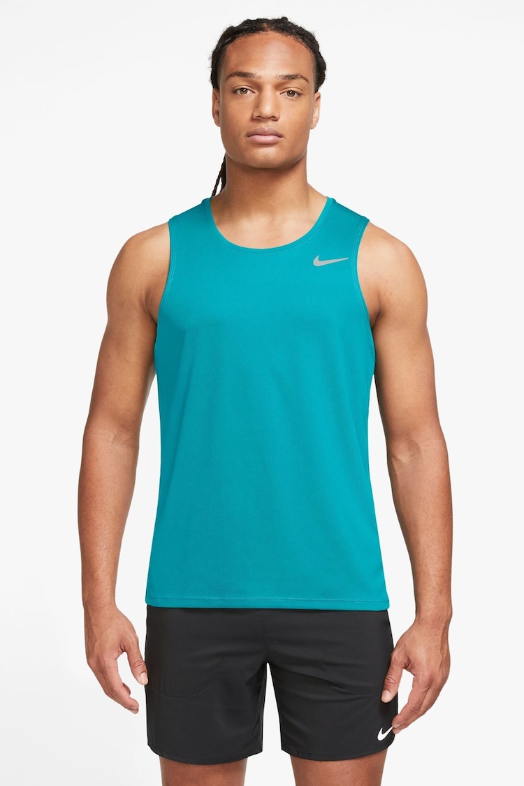 Nike Cactus Blue Dri-FIT Miler Running Vest Top - Image 1 of 1